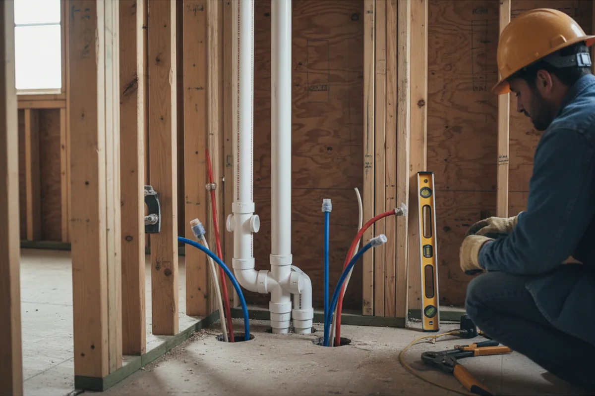 Drain and supply rough-in during Leak Detection in Trevor
